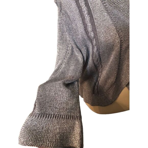 Peter Nygard Silver Sparkle Metallic Open Cardigan Size XL - Picture 5 of 11